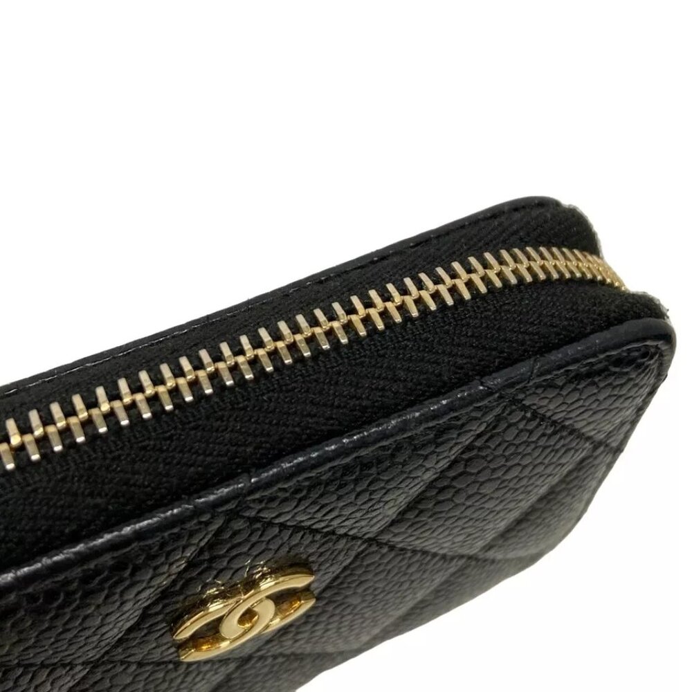 CHANEL Classic Zip Coin Purse/Matelasse  Black Caviar Skin Coin Case 696-122024 - Picture 4 of 9